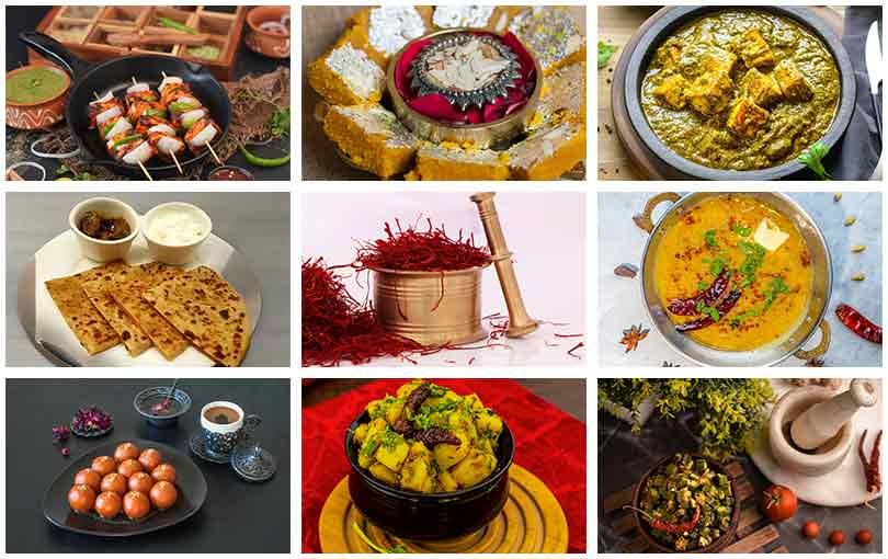 Collection of authentic Indian recipes including curries, dals, and sweets