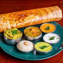 Masala dosa with potato filling