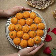 Motichoor Ladoo traditional Indian sweet made from gram flour