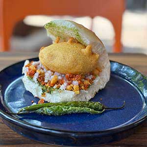 Vada Pav Mumbai street food spicy potato burger Indian snack