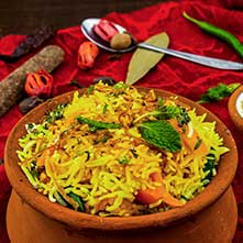 Vegetable Biryani aromatic basmati rice with spices